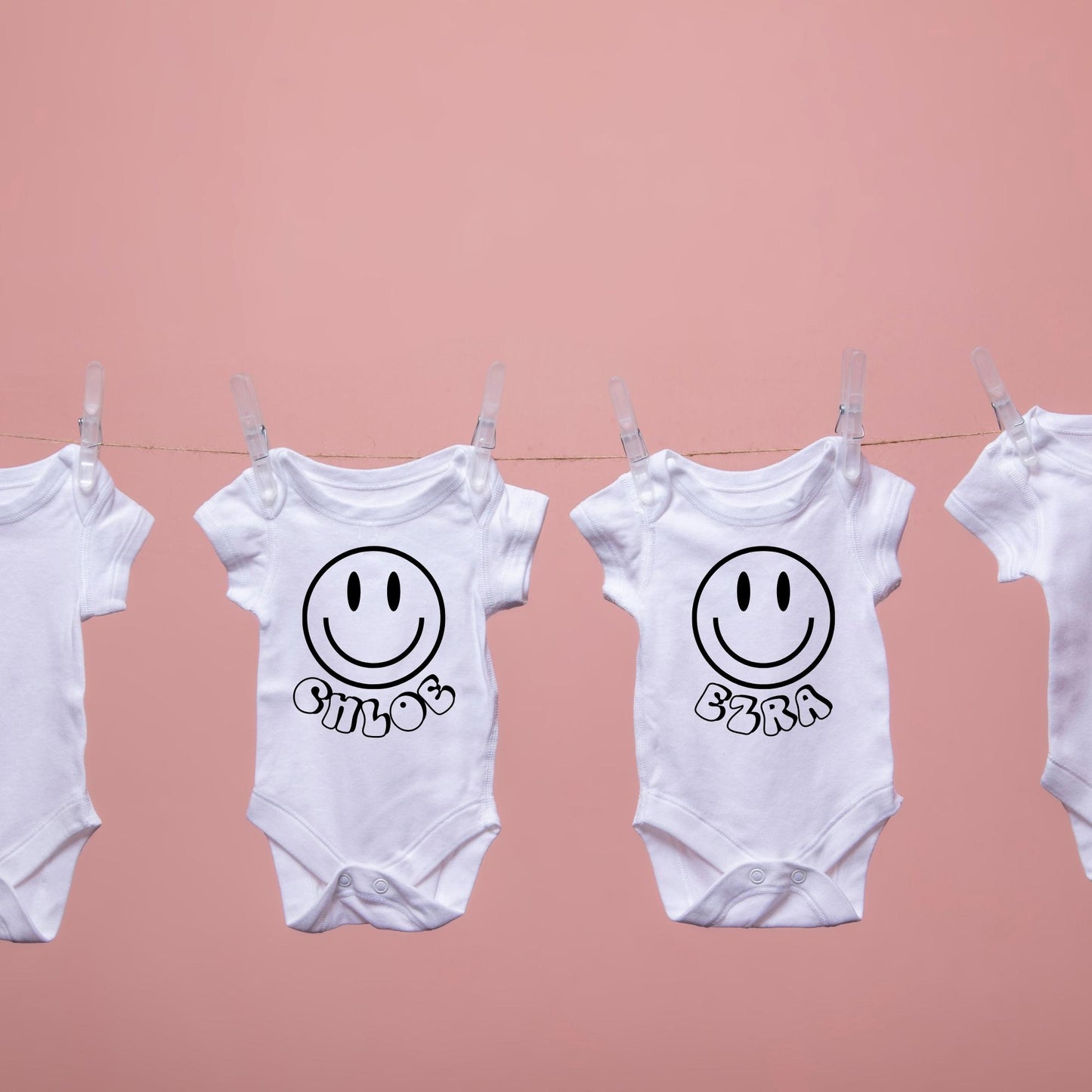 Happy Face Personalized Baby Onesie